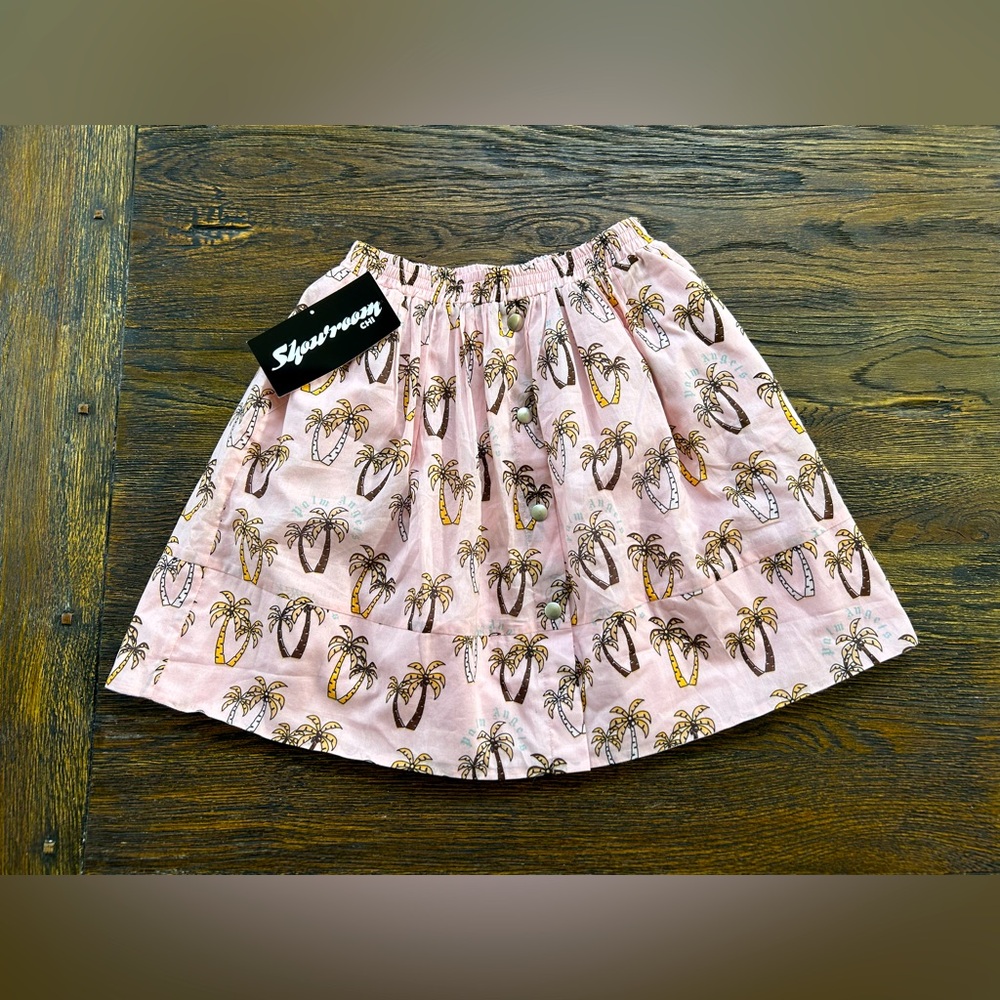 Palm Angels girls 12 palm tree skirt with buttons and pockets showroom chi